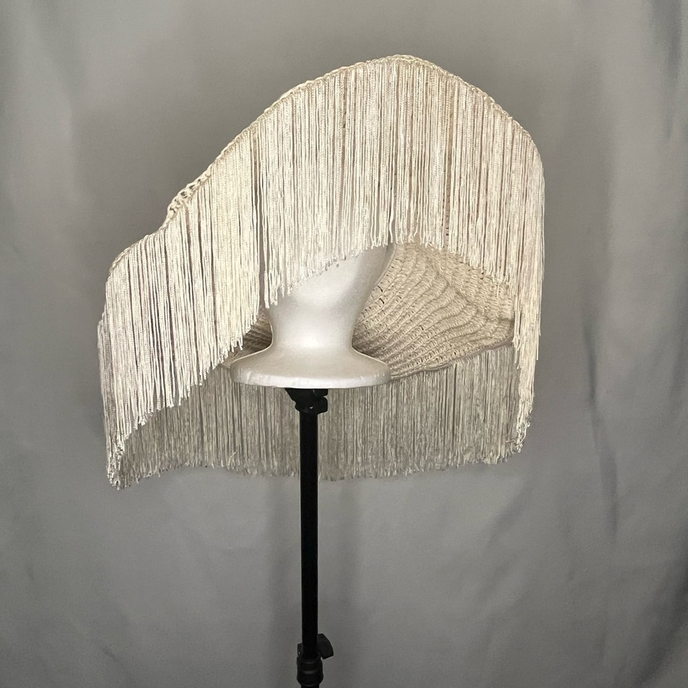 Fringed Cream Hat